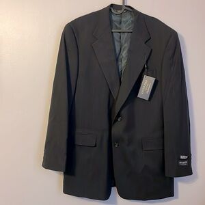 Austin Reed Merino Wool Blend Dark Navy Pinstripe Blazer Two Button size 42R